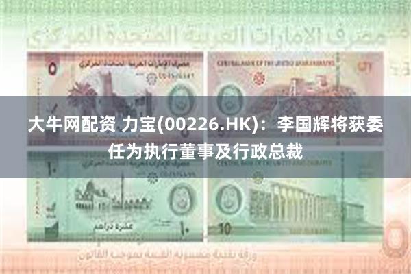 大牛网配资 力宝(00226.HK)：李国辉将获委任为执行董事及行政总裁