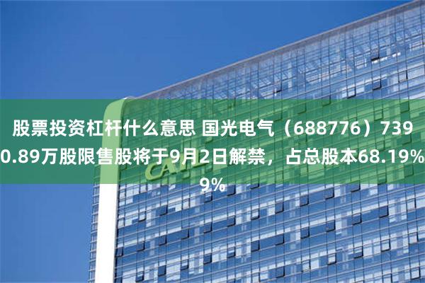 股票投资杠杆什么意思 国光电气（688776）7390.89万股限售股将于9月2日解禁，占总股本68.19%