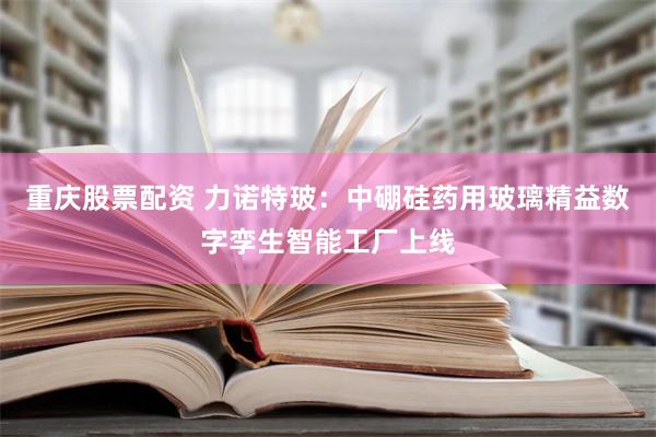 重庆股票配资 力诺特玻：中硼硅药用玻璃精益数字孪生智能工厂上线