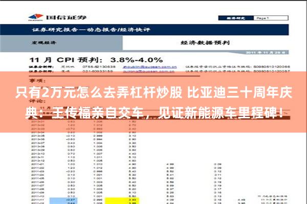 只有2万元怎么去弄杠杆炒股 比亚迪三十周年庆典：王传福亲自交车，见证新能源车里程碑！